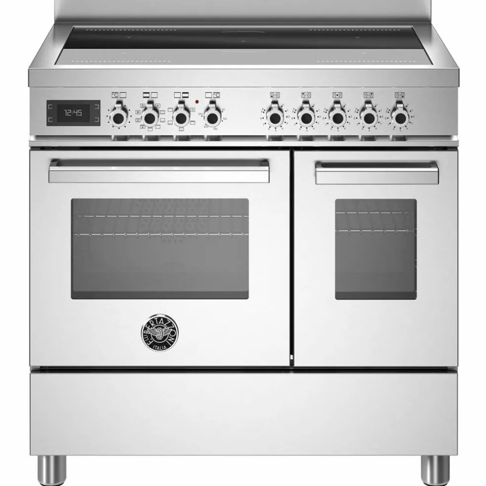 PRO95I2ENET Professional induktionsspis med dubbelugn, 90 cm, svart