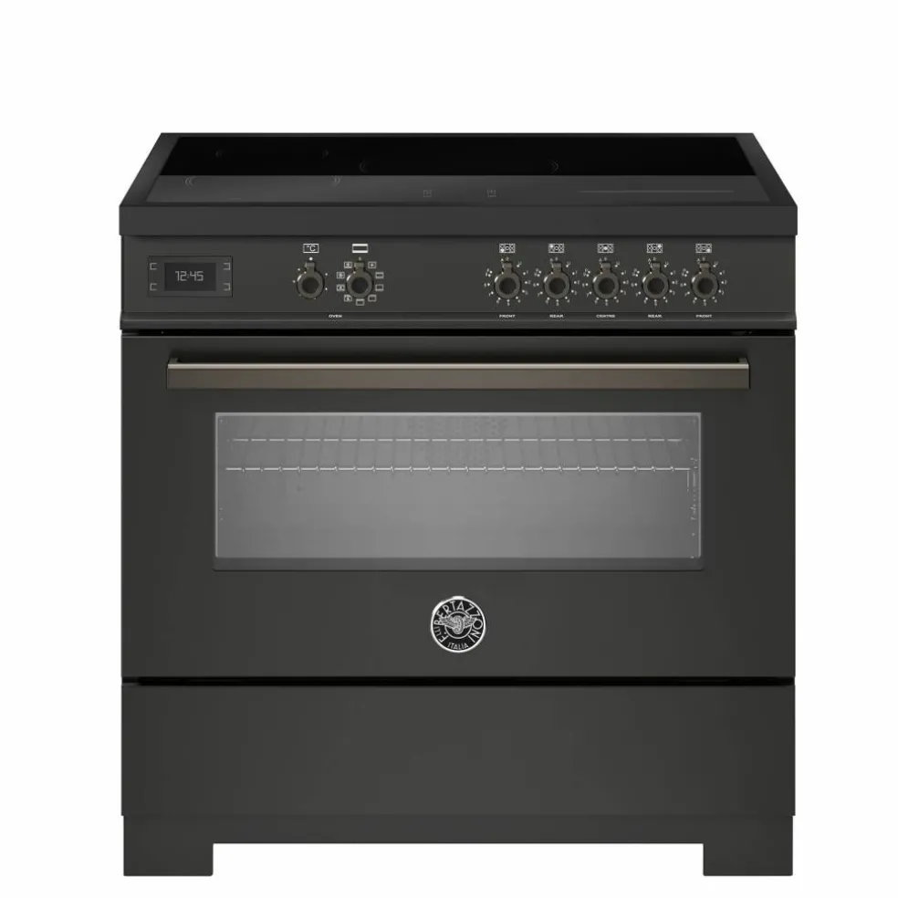 PRO95I1EXT2 Professional induktionsspis 90 cm med 5 zoner och 1 ugn, rostfritt stål