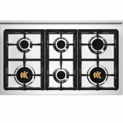 PRO106L2EART2 Professional gasspis 100 cm med 6 brännare och 2 ugnar, orange