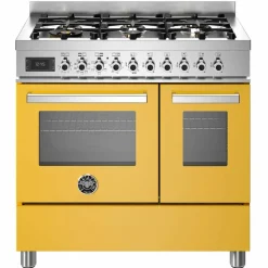PRO96L2EBIT Professional gasspis med dubbelugn, 90 cm, vit