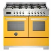 PRO106L2EBIT2 Professional gasspis 100 cm med 6 brännare och 2 ugnar, vit