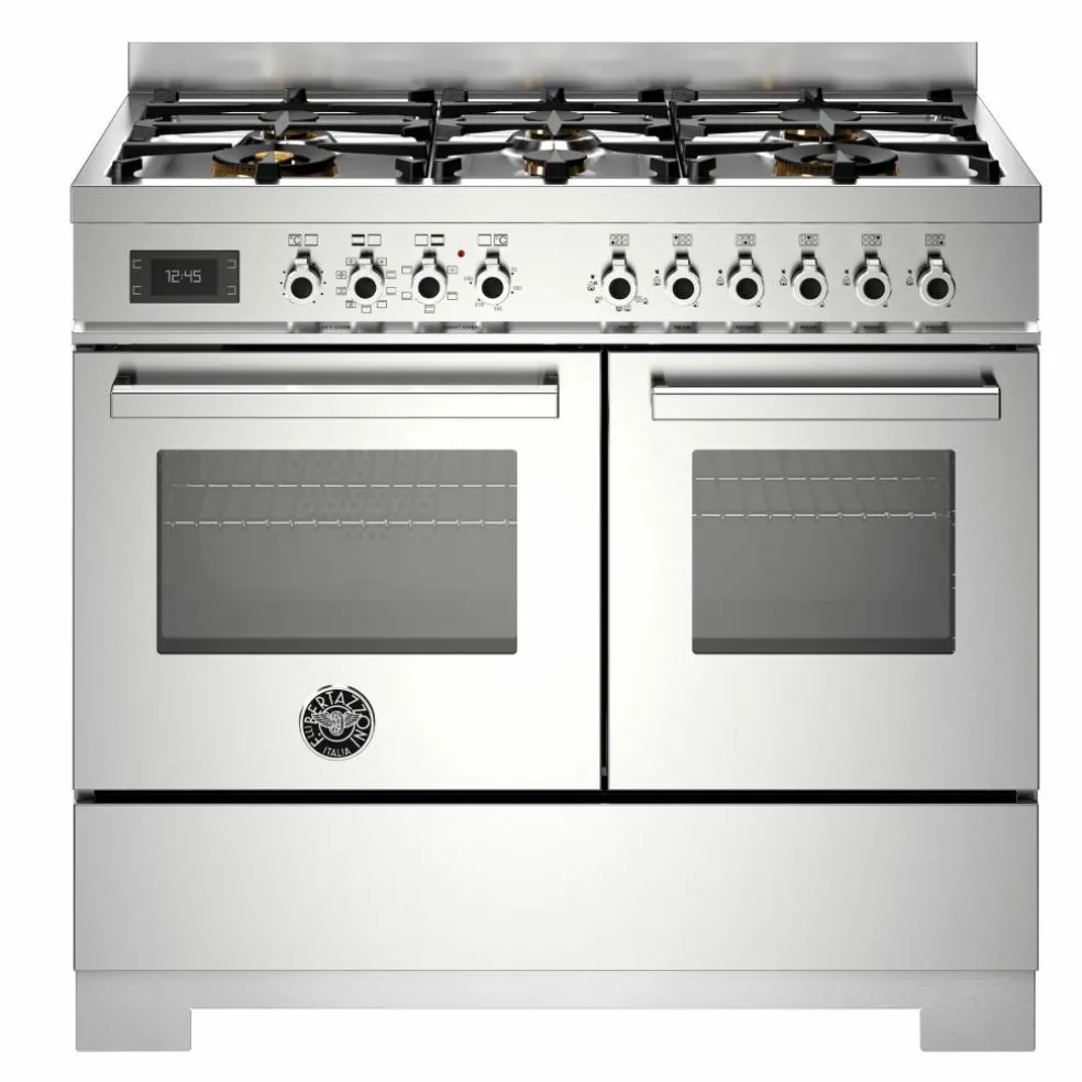 PRO106L2EBIT2 Professional gasspis 100 cm med 6 brännare och 2 ugnar, vit
