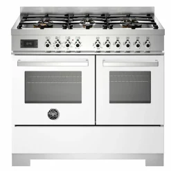 PRO106L2EBIT2 Professional gasspis 100 cm med 6 brännare och 2 ugnar, vit