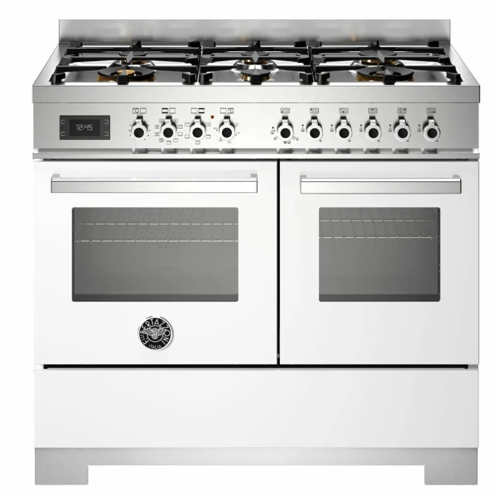 PRO106L2EBIT2 Professional gasspis 100 cm med 6 brännare och 2 ugnar, vit