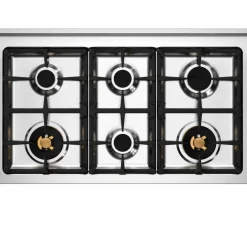 PRO106L2EBIT2 Professional gasspis 100 cm med 6 brännare och 2 ugnar, vit