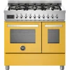 PRO96L2EGIT Professional gasspis med dubbelugn, 90 cm, gul