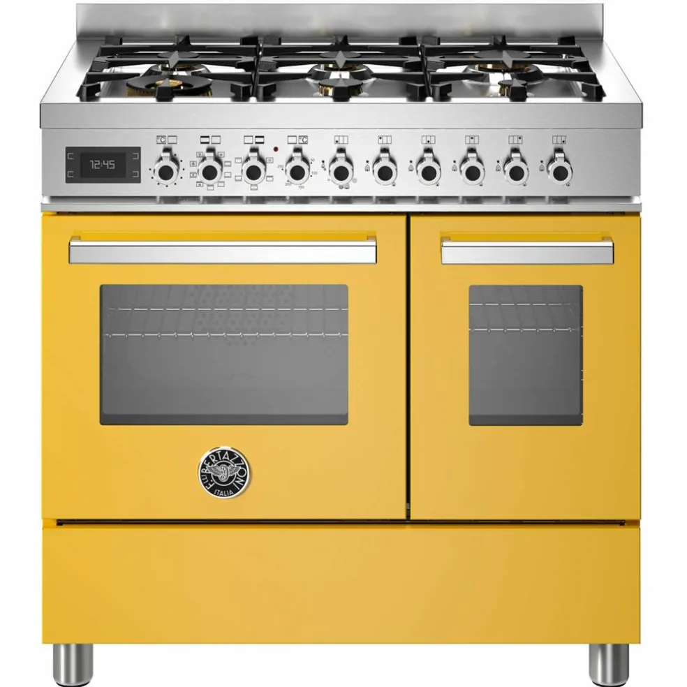 PRO96L2EGIT Professional gasspis med dubbelugn, 90 cm, gul