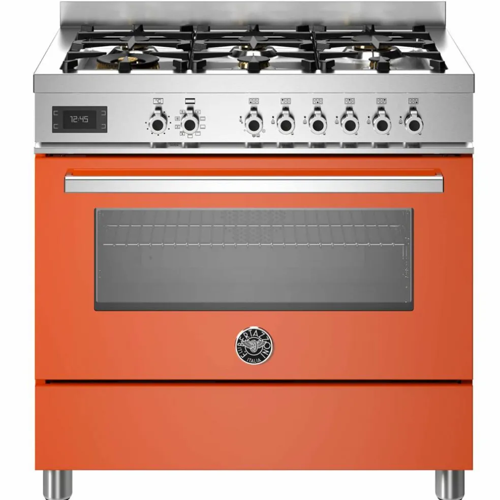 PRO96L1EGIT Professional gasspis med singelugn, 90 cm, gul