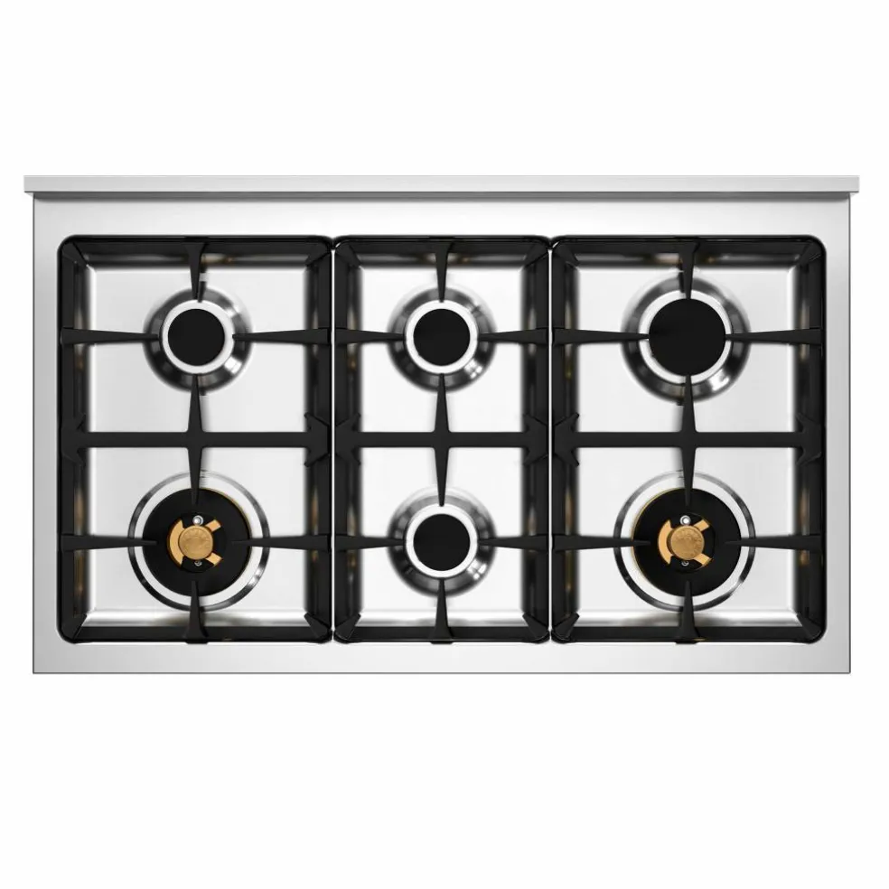 PRO106L2EGIT2 Professional gasspis 100 cm med 6 brännare och 2 ugnar, gul
