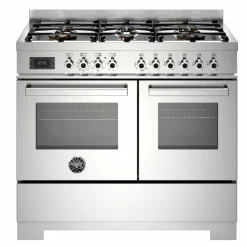 PRO106L2ENET2 Professional gasspis 100 cm med 6 brännare och 2 ugnar, svart