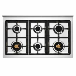 PRO106L2ENET2 Professional gasspis 100 cm med 6 brännare och 2 ugnar, svart