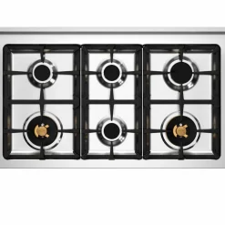PRO106L2EXT2 Professional gasspis 100 cm med 6 brännare och 2 ugnar, rostfritt stål