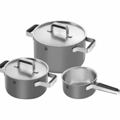 Pure grytset 3 delar + 2 lock, rostfritt stål, grön