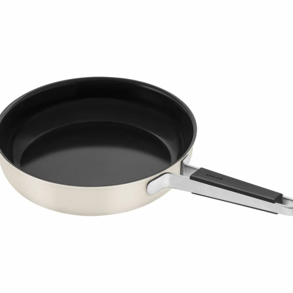 Pure stekpanna 28 cm, rostfritt stål, elfenbensvit