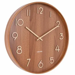 Pure väggklocka 60 cm, mörkt trä