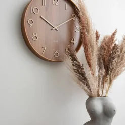 Pure väggklocka 40 cm, mörkt trä