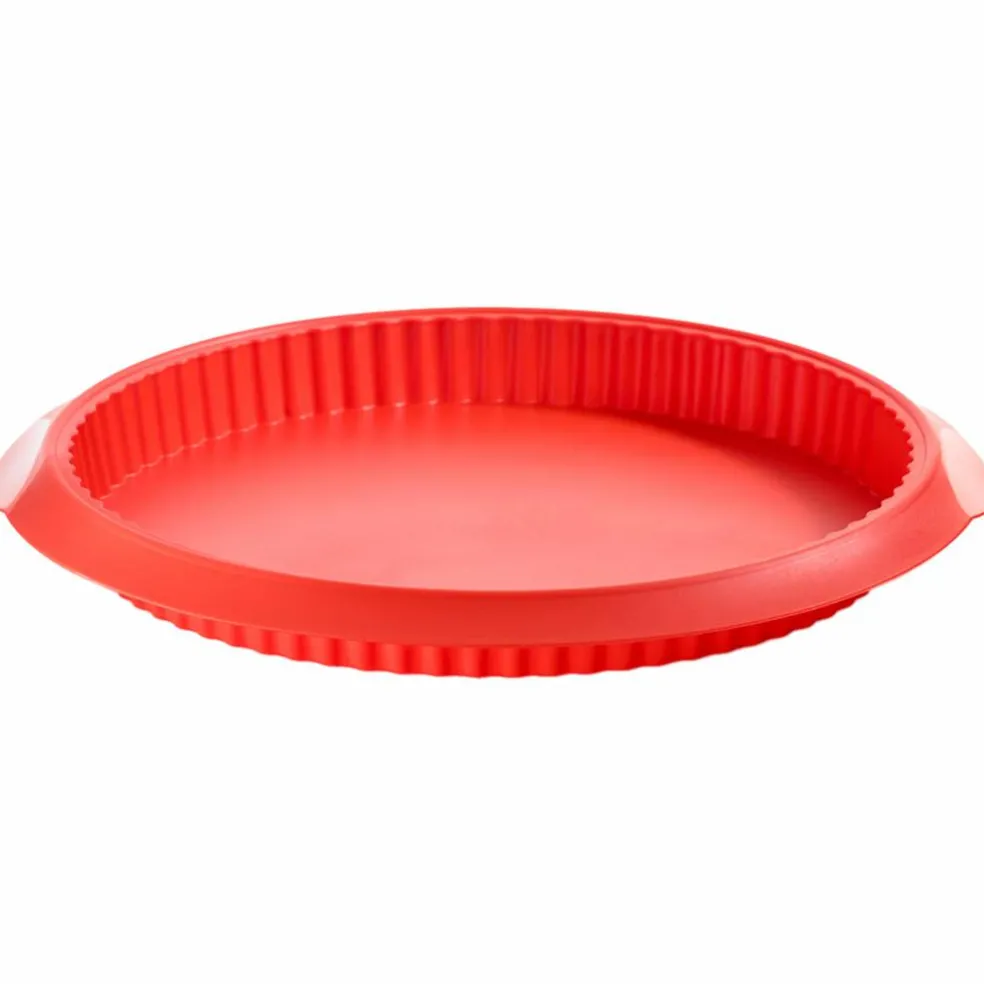 Quiche pajform i silikon 28 cm, röd