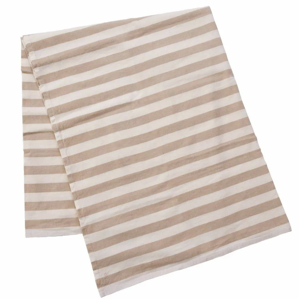 Rand bordsduk 145x300 cm, beige/vit