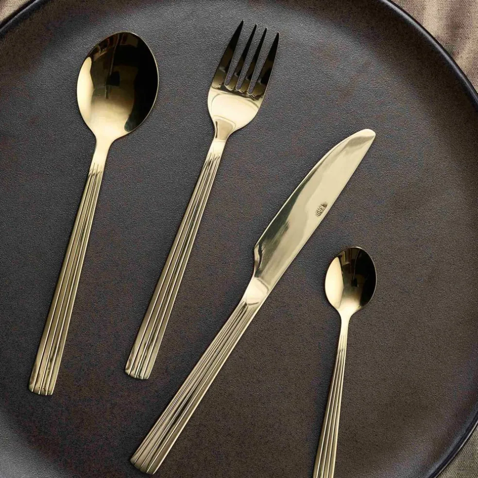 Raw bestickset 60 delar, champagne-guld