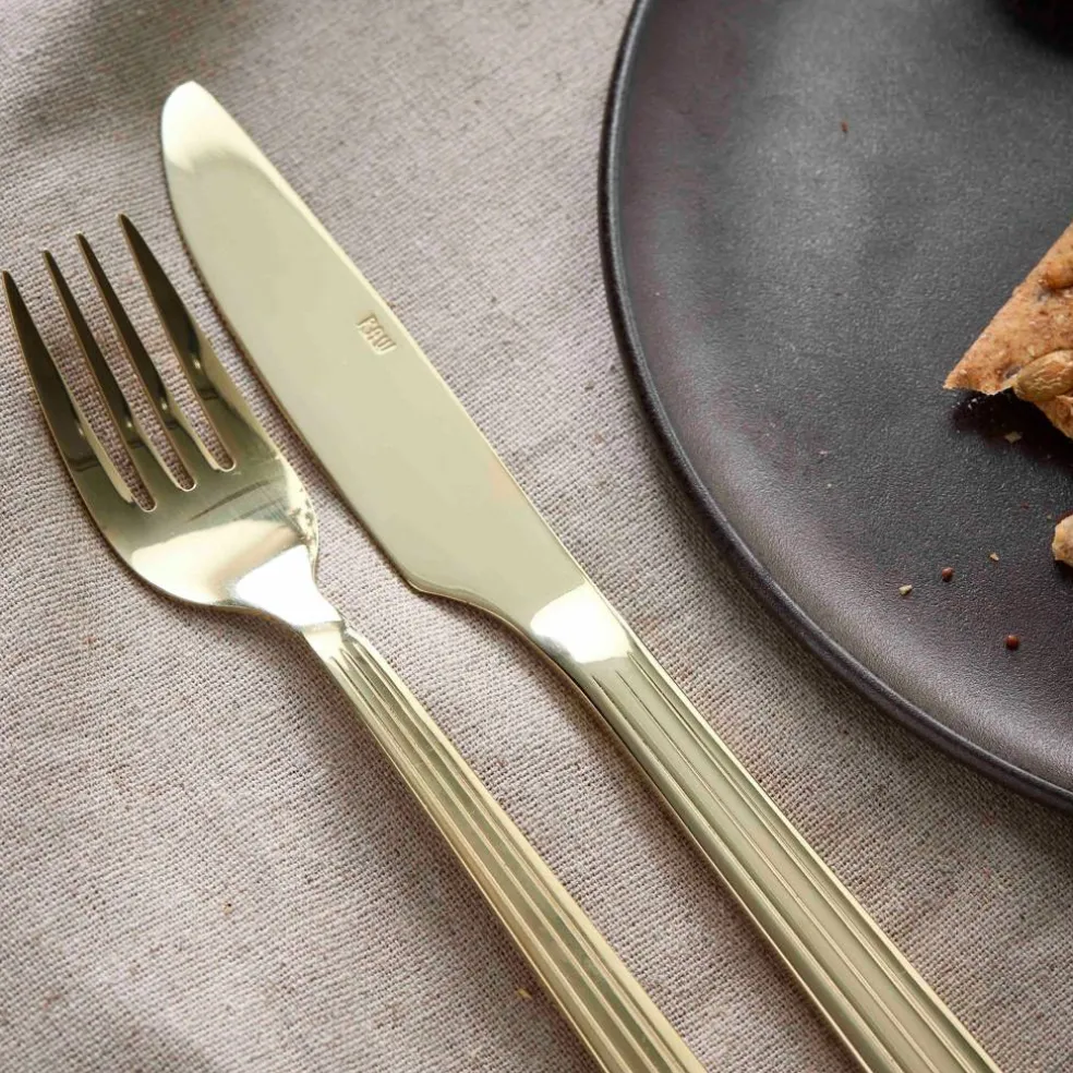 Raw bestickset 60 delar guld