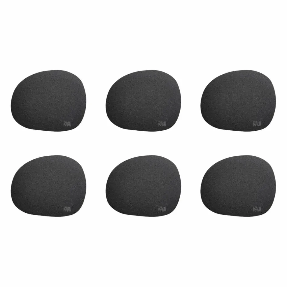 RAW glasunderlägg 6-pack, grå