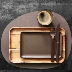 RAW återvunnet läder bordstablett, dusty rose