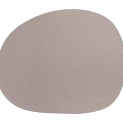Raw återvunnet läder bordstablett, warm nude