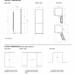 RBM60F5FBNC Fristående kombiskåp 201 x 60 cm Modern-serien, svart glas