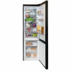 RBM60F5FBNC Fristående kombiskåp 201 x 60 cm Modern-serien, svart glas