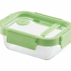 Rektangulär matlåda 1050 ml, glas/grön