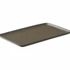 Rektangulär tallrik metallisk brun 23,5 cm.