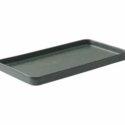 Rektangulärt fat metallisk brun 34x18 cm.