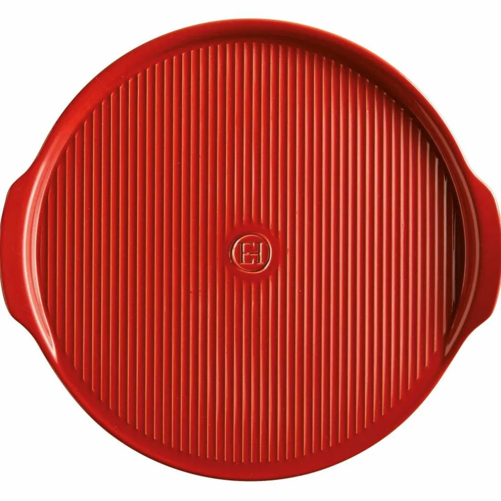Räfflad pizzasten Ø40 cm, röd