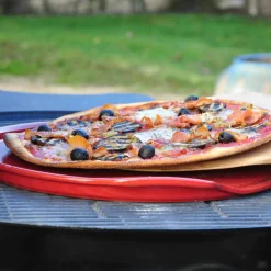 Räfflad pizzasten Ø40 cm, röd