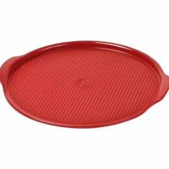 Räfflad pizzasten Ø40 cm, röd