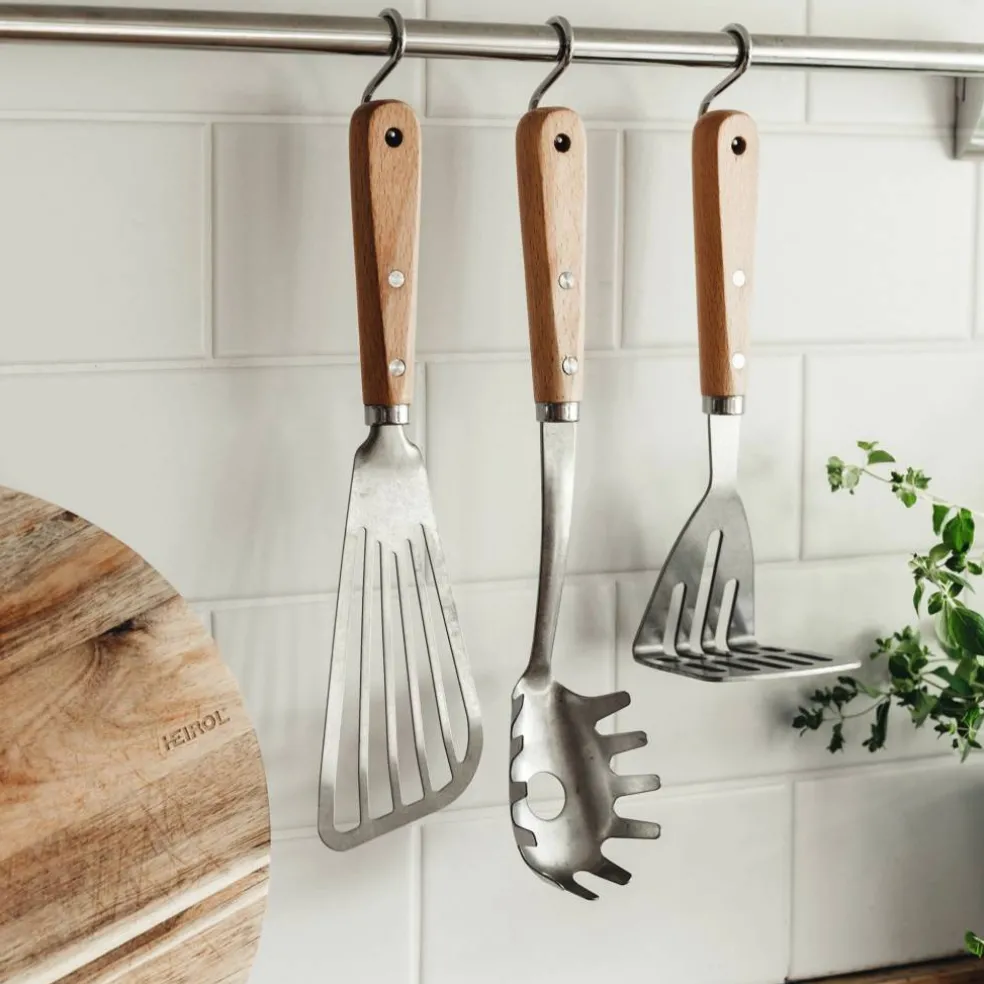Rostfritt stål stekspade med hål
