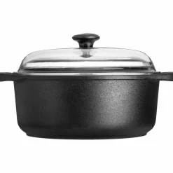 Rund Gryta 4 Liter Gjutjärn Glaslock