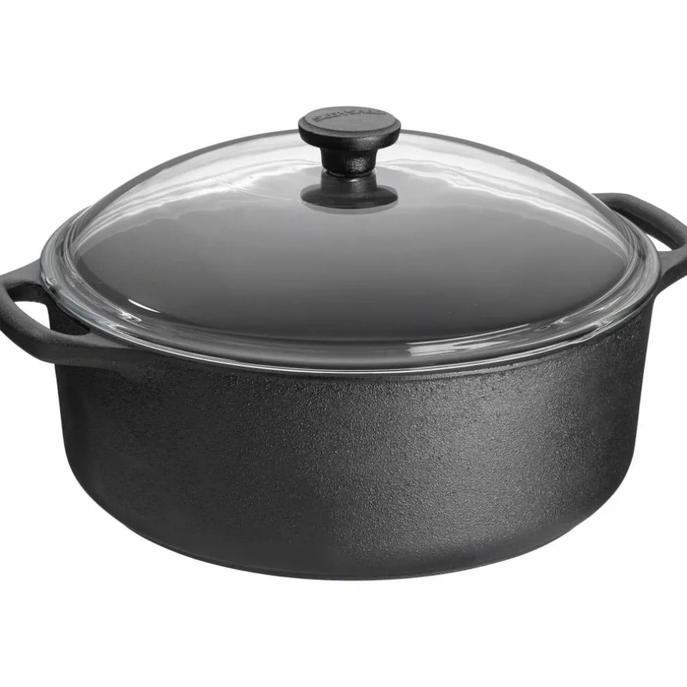 Rund Gryta 4 Liter Gjutjärn Glaslock