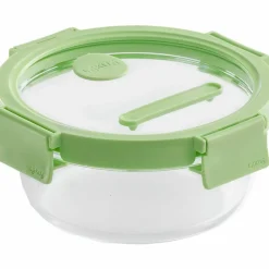 Rund matlåda 650 ml, glas/grön