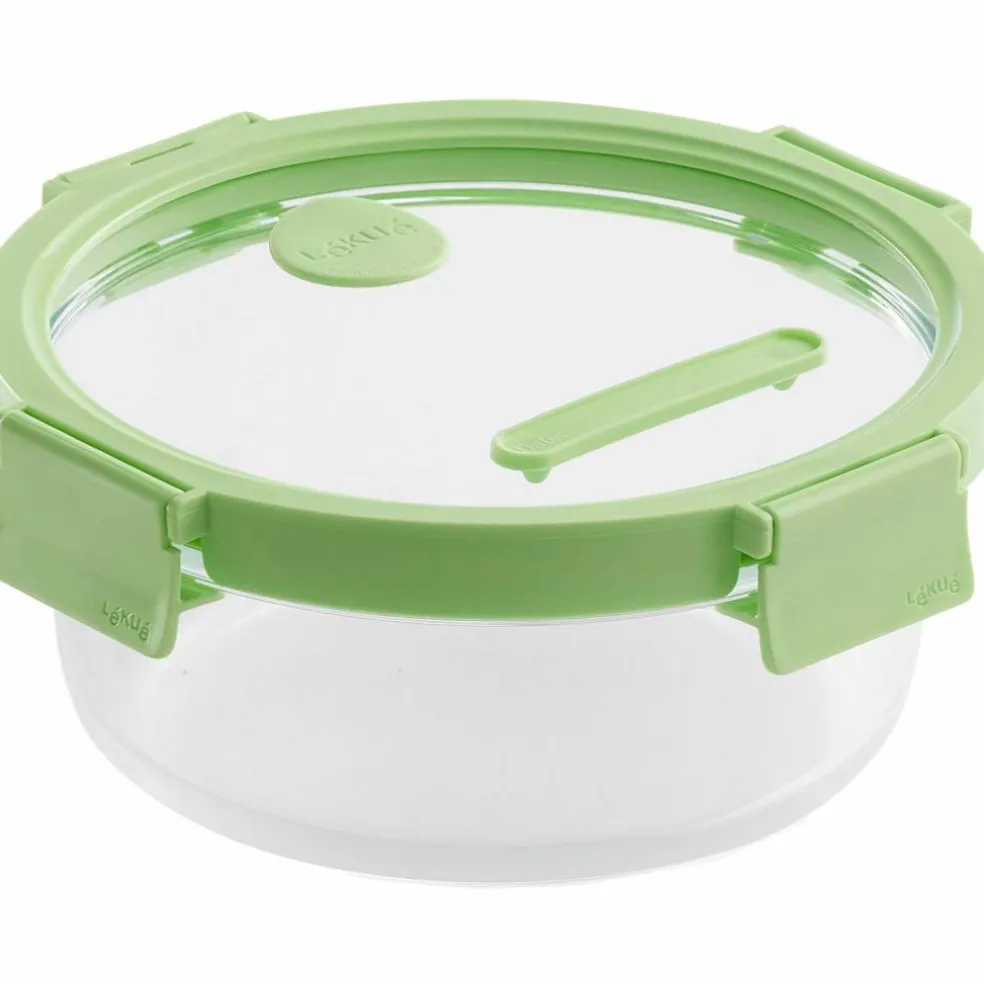 Rund matlåda 950 ml, glas/grön
