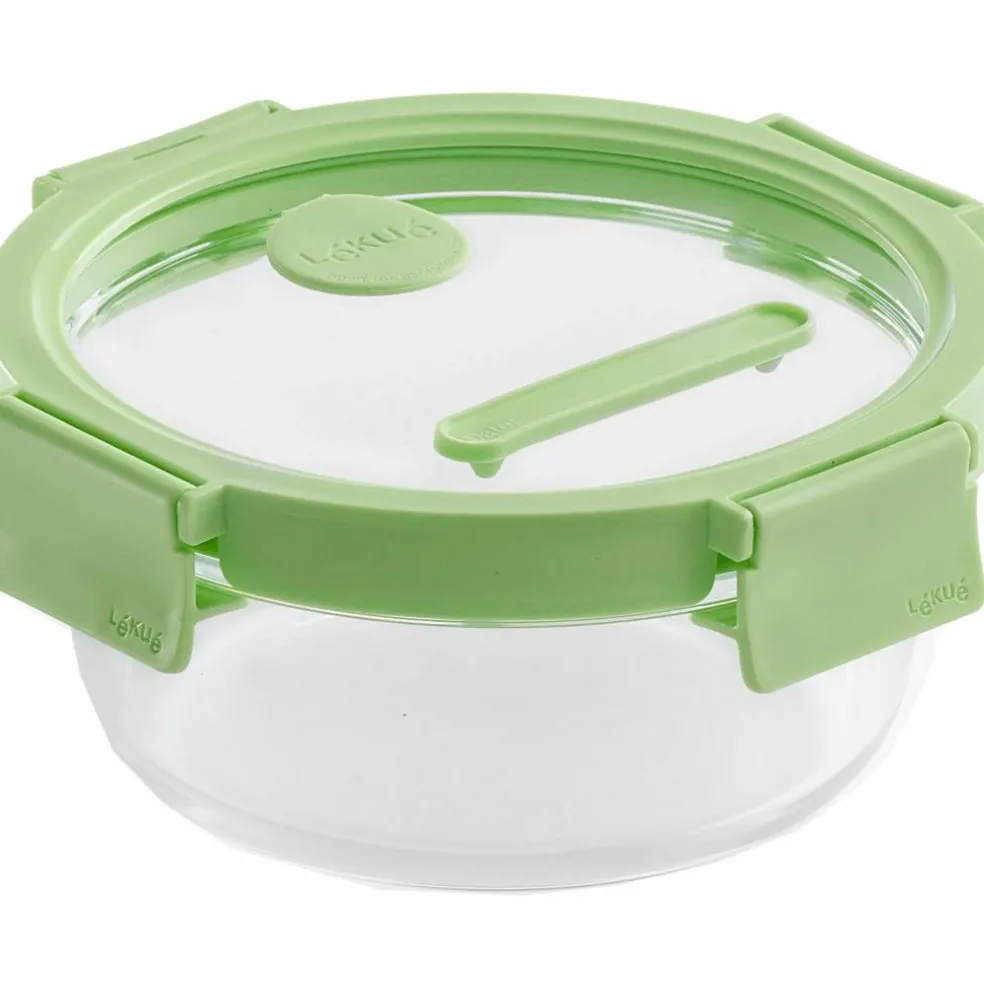 Rund matlåda 950 ml, glas/grön