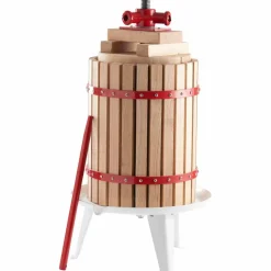 Saftpress 12 liter, röd/träfärgad