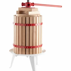 Saftpress 18 liter, röd/träfärgad