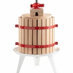 Saftpress 18 liter, röd/träfärgad