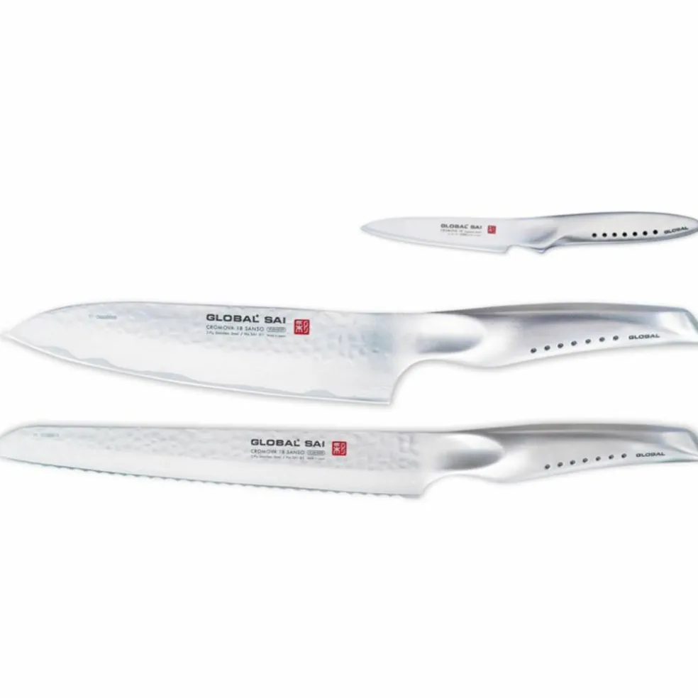 SAI Knivset Kockkniv + Brödkniv + Skalkniv