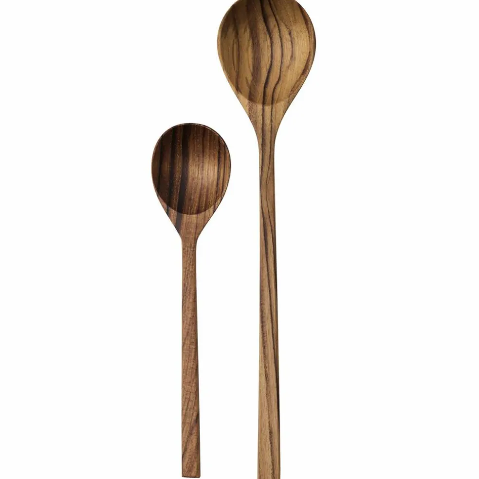Salladsset skedar, teak