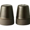 Salt/pepparset metallisk brun