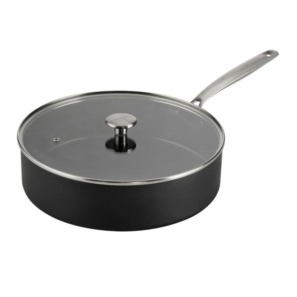 Sautépanna med stålhandtag 28 cm/5 liter, svart