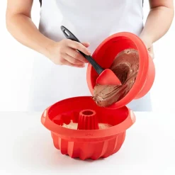 Savarin spiralform silikon 20 cm, röd