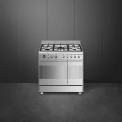SCB92MX8 rostfri dubbelugn, 90 cm